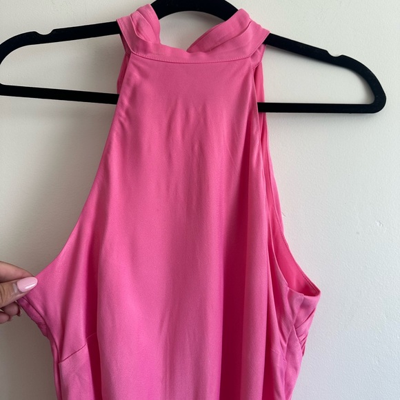 NWT Meshki Claire Satin Drape Back Maxi Dress with Split - Pink Size XL - Picture 4 of 8